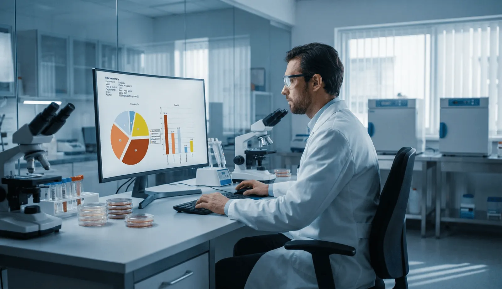 Result and identification statistics on the Core system: frequency by microorganism for a selected class and area
